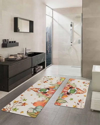 Vista 2 de Tapete de baño para tina, antideslizante, de secado rápido y absorbente, de tierra de diatomeas, tapete de cocina, tapete de Acción de Gracias