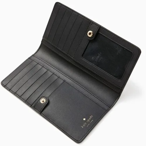 Vista 2 de Kate Spade - Cartera para mujer, diseño de Madison, grande, delgada y plegable, Toasted, Bifold delgado