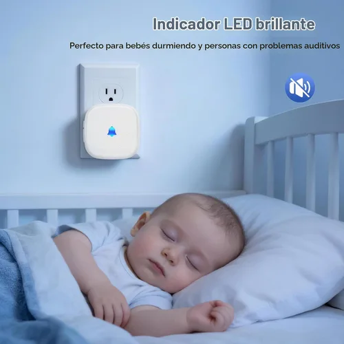 Vista 7 de Timbre inalámbrico para aula, kit de timbre de puerta impermeable para el hogar