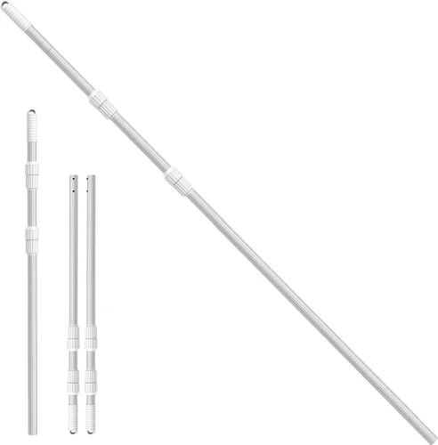 Vista 8 de YEECHUN Poste de piscina profesional de 16.5 pies telescópico de aluminio resistente, longitud ajustable de 6.5 a 16.5 pies, poste universal