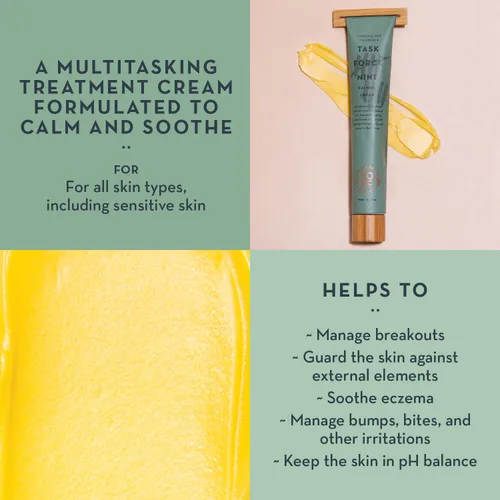 Vista 3 de Hidratante facial calmante para pieles sensibles Bálsamo facial súper calmante para el envejecimiento seco piel delicada y comprometida