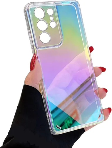 Vista 10 de Miagon - Funda láser colorida para iPhone 7 Plus/8 Plus, diseño de rayos láser, color arcoíris, holográfico, transparente, delgada, dura