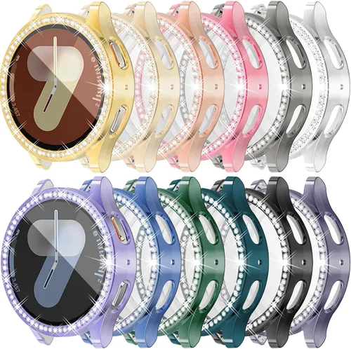 Vista 10 de RICHONE Compatible con Samsung Galaxy Watch 5 y Watch 4 y FE 40 mm Protector de pantalla Estuches de strass, Accesorios de cubiertas protectoras