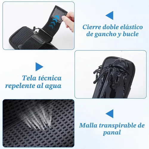 Vista 6 de Soporte para teléfono celular con banda para el brazo, bolsa cruzada 2 en 1
