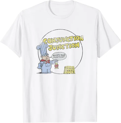 Vista 26 de Schoolhouse Rock Conjunction Junction Conductor Retro TV Camiseta Asfalto