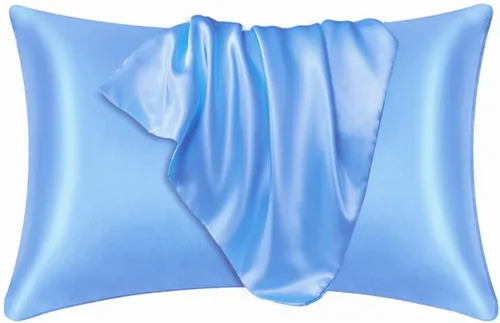 Vista 16 de Juego de 2 fundas de almohada de seda satinada de lujo para cabello y piel, fundas de almohada de satén con cierre de cremallera (estándar