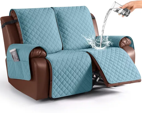 Vista 42 de KinCam Funda impermeable para sofá biplaza reclinable, funda antideslizante para sofá reclinable de 2 asientos, funda de sofá reclinable, protector