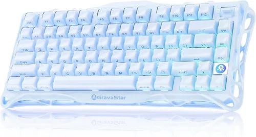 Vista 10 de GravaStar Mercury K1 75% Wireless Mechanical Gaming Keyboard, Aluminum Alloy, Gasket Compact Custom Keyboard Hot-Swap Socket, Linear Switches, RGB