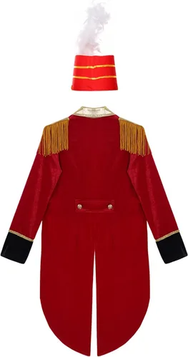 Vista 4 de Moggemol Disfraz de cascanueces para niños, bandera, guardia de honor, banda de marcha, tambor, uniforme principal