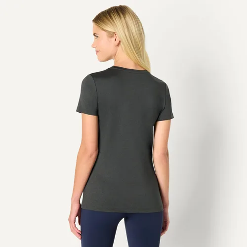 Vista 70 de Amazon Essentials Camiseta de manga corta con cuello redondo para mujer, de secado rápido, para entrenamiento, gimnasio, paquete múltiple