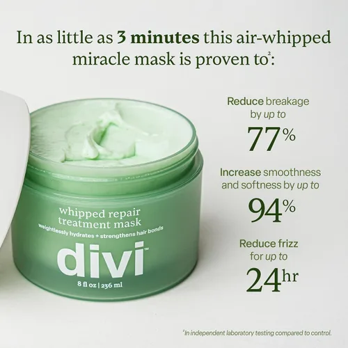 Vista 8 de Divi Clarifying Scalp Reset Shampoo and Whipped Repair Treatment Mask Set, limpieza profunda, control de aceite, reparación de bonos