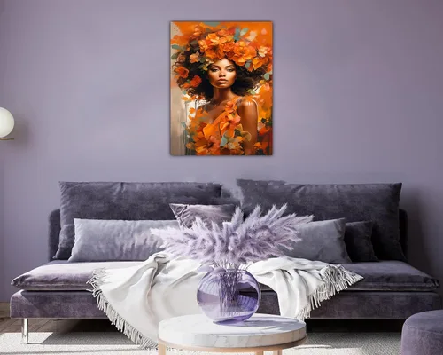 Vista 277 de Arte de pared afroamericano, decoración de rey y reina bailarín negro para sala de estar, arte de pareja de amor negro para dormitorio, lienzo
