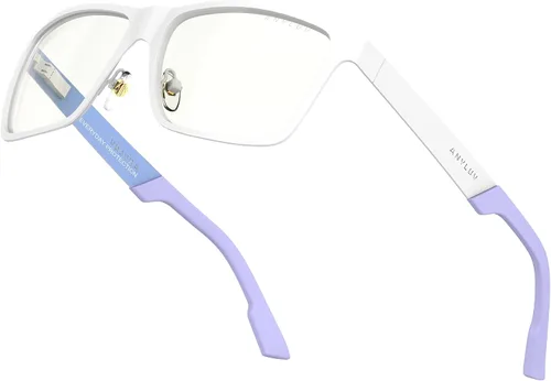 Vista 10 de ANYLUV Blue Light Glasses for Men Stylish Anti Eyestrain Lightwight Metal Frame Blue Light Blocking Glasses