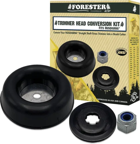 Vista 9 de Kit de conversión para cortasetos FORESTER con cuchilla de 20.3 cm para desbrozadora, gafas de seguridad, tapones para los oídos, guantes, arnés