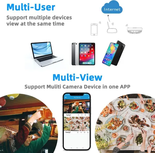 Vista 6 de Cargador de teléfono con cámara oculta, cargador inalámbrico, gran angular de 110°, WiFi de 2.4G/control remoto de aplicación gratuita, detección
