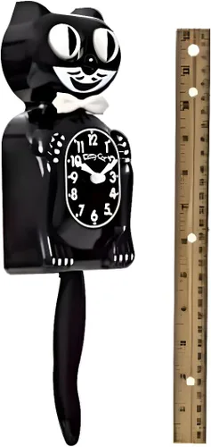 Vista 2 de Reloj de gatito pequeño Kit Cat Klock clásico negro (incluye batería)