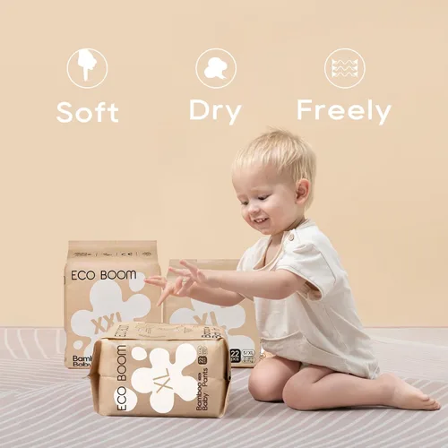 Vista 2 de ECO BOOM Pantalones de entrenamiento para niños pequeños, hipoalergénicos para pieles sensibles, talla 3 (M) adecuado para 13 a 24 libras, 26