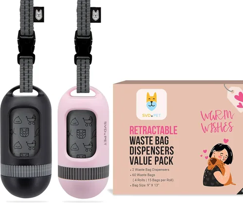 Vista 7 de SVD.PET Dispensador de Bolsa de Caca para Perros, Bolsa de Residuos Retráctil Compatible con Cualquier Correa de Perro, Bolsas de Residuos a Prueba