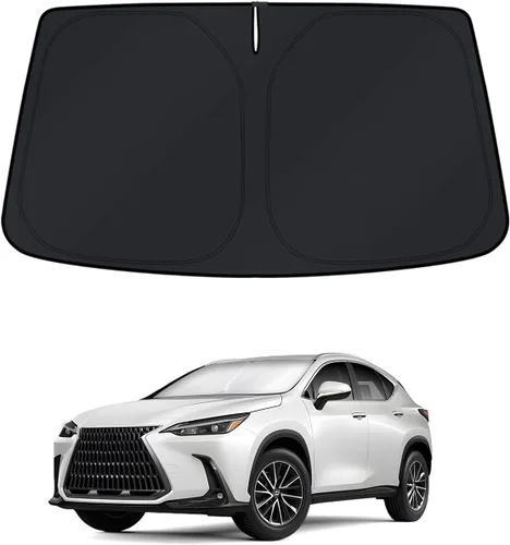 Vista 252 de KUST - Parasol plegable para parabrisas para BMW X1 E84, accesorios 2011 2012 2013 2014 2015, protector de visera de sol ajustable que bloquea