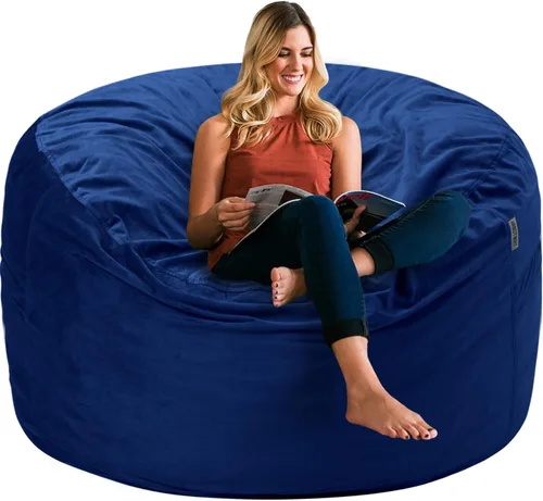 Vista 59 de HABUTWAY Silla de Puf de 2 Pies, Puf de 2' de Sillones Pequeños con Relleno, Silla de Puf en Forma de Lágrima de Terciopelo Ultra Suave con Funda