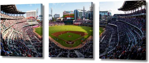 Vista 43 de TUMOVO Arte de pared en lienzo para estadio deportivo, arte de pared de campo Wrigley en Chicago, pinturas de Chicago, impresiones sobre lienzo