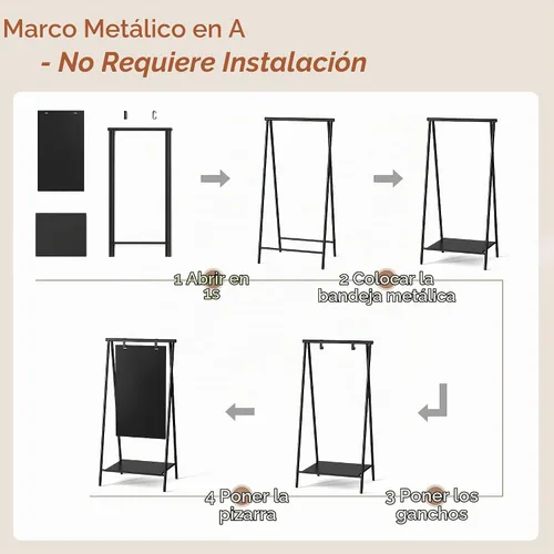 Vista 2 de SELEAD Metal A-Frame Chalkboard No Assembly Required, 21"x44” Sandwich Sign