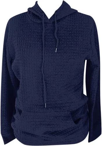 Vista 3 de Sudaderas casuales con capucha para mujer, invierno 2023, manga larga, cordón sólido, cálidas, sudaderas con bolsillos