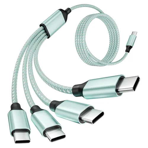 Vista 14 de Cable divisor USB C multi carga para múltiples dispositivos, cable de carga rápido 4 en 1, cable de carga de teléfono USB C trenzado con 4