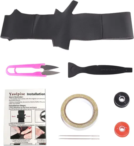 Vista 2 de Funda para volante de piel de microfibra cosida a mano, ajuste personalizado, para Mazda 3 2014-2016 Mazda 6 2014-2016 Mazda 2 2015-2017 CX-3