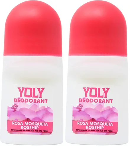 Vista 7 de Yoly Deoderant Rosa Mosqueta Antitranspirante, protección contra olores, fresco todo el día (2.53 onzas líquidas/paquete de 1)