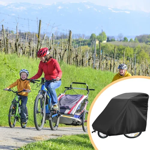 Vista 7 de Cubierta de remolque de bicicleta, cubierta de remolque de bicicleta para mascotas 420D, 55 x 33 x 39 pulgadas