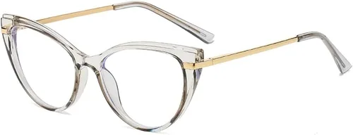 Vista 9 de LJCZKA Gafas de bloqueo de luz azul para mujer, antirojo, satrás, para computadora, ojo de gato, montura transparente