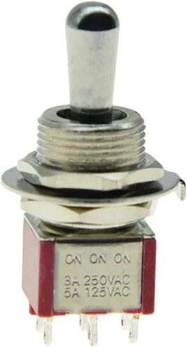 Vista 2 de SALECOM - Interruptor de palanca para guitarra/AMP, DPDT, 6 pines, 3 vías, encendido y encendido sellado