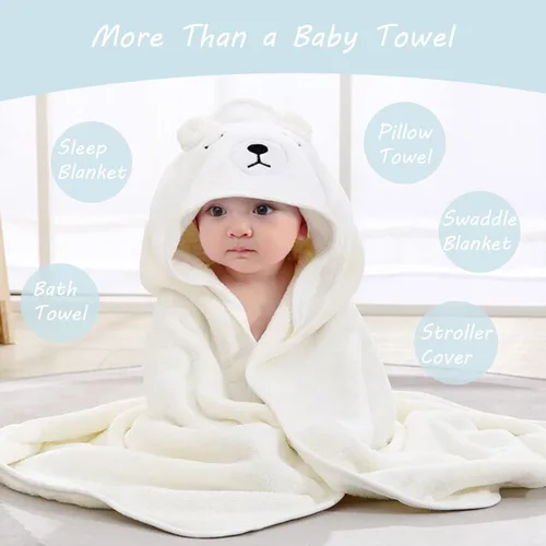 Vista 2 de Toallas de Baño con Capucha para Bebé - Toalla de Baño Premium Ultra Suave Orgánica para Bebé – Toallas Absorbentes e Hipoalergénicas para Bebé Niño