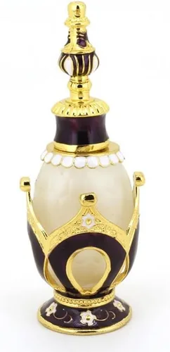 Vista 11 de 1 botella de perfume de metal antiguo de 3/0.5 fl oz de estilo árabe aceites esenciales con gotero (color : B 0.5 fl oz)