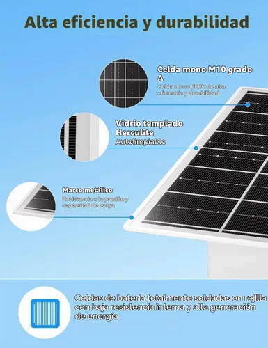 Vista 4 de Panel solar de 15 W 5 V para cámara de seguridad al aire libre con batería LiFePO4 de 20 Ah - Kit de panel solar monocristalino, placa de control