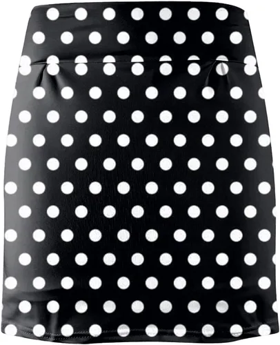 Vista 4 de Falda corta plisada con estampado de leopardo y lunares para mujer, informal, para correr, yoga, tenis