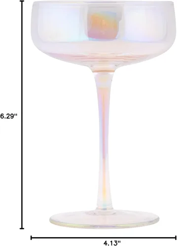 Vista 7 de Karma Mid Century Champagne Coupe, juego de cuatro unidades, brillo transparente