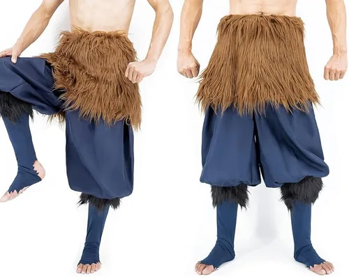 Vista 3 de WELLMILLER Inosuke - Conjunto completo de traje de disfraz de cosplay con delantal con máscara Inosuke para adultos, hombres y mujeres