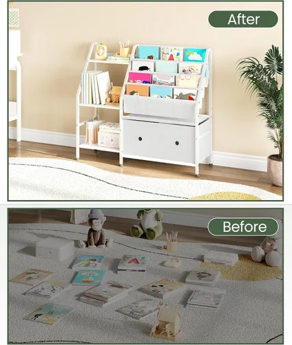 Vista 5 de CHOEZON Estantería infantil de 39.4 pulgadas, estante para libros para habitación de niños, estantería con estante de almacenamiento de juguetes