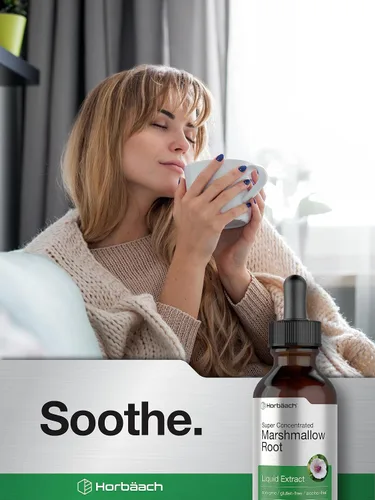 Vista 6 de Horbäach Tintura de extracto de raíz de malvavisco 2 onzas líquidas Althaea Officinalis Liquid Sin alcohol Vegetariano, sin OMG y sin gluten