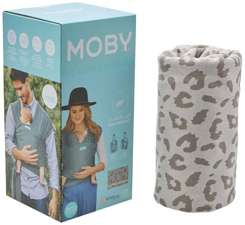 Vista 13 de Portabebés Moby Baby Wrap Featherknit para recién nacidos a niños pequeños (8-15kg), porta bebé tipo cabestrillo, diseño ligero y manos libres