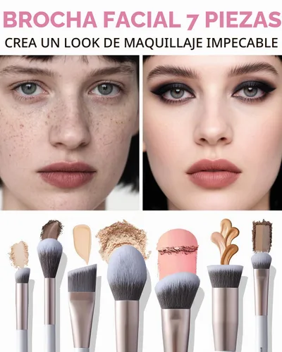 Vista 4 de EIGSHOW Juego de brochas de maquillaje, 15 brochas de maquillaje profesional con cerdas de iones plateadas para base, colorete, iluminador champán