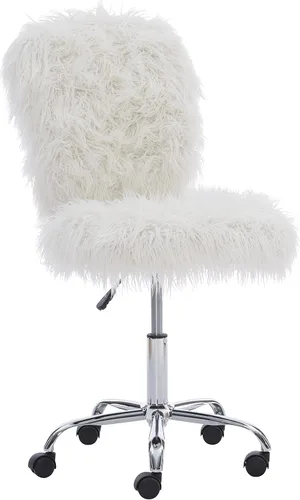Vista 10 de Linon Cora Faux Flokati - Silla de oficina sin brazos, color blanco