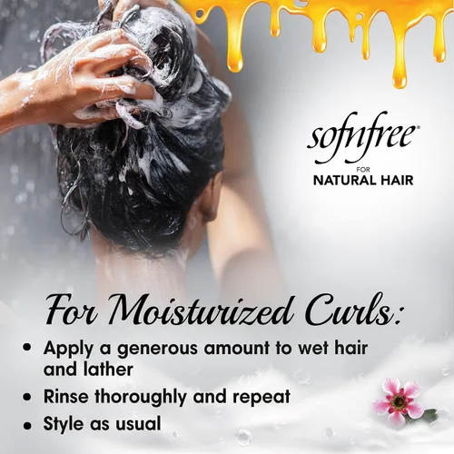Vista 4 de Sofn'free Hydration - Champú de miel de manuka, hidratante natural para cabello ondulado y cabello rizado, añade brillo y suavidad, reduce