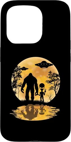 Vista 14 de Funda para iPhone 16 Alien Bigfoot Moon Sasquatch UFO Extraterrestre Hombres Mujeres