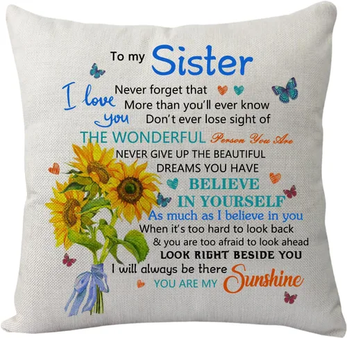 Vista 10 de Funda de almohada para regalo de sobrina sobrino, inspiradora funda de almohada con texto en inglés "Never Forget That I Love You", divertida funda