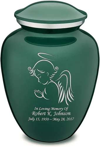 Vista 17 de Geturns - Pequeñas urnas de cremación de ángel personalizadas para cenizas humanas, urna funeraria negra para mujeres y hombres con capacidad