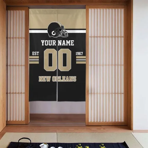 Vista 4 de Cortinas de puerta de Nueva Orleans, panel de cortina personalizado para puerta con número de nombre, cortina japonesa personalizada para New Orleans