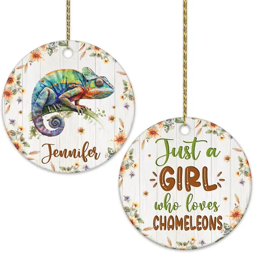 Vista 17 de Hyturtle Adorno de Navidad personalizado para los amantes de los osos, adorno de cerámica con nombre personalizado de Just A Girl Who Loves Bears